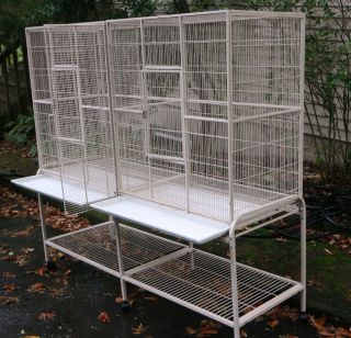 Extra large xtra long bird flight cages Excellent Cond Alabaster Color