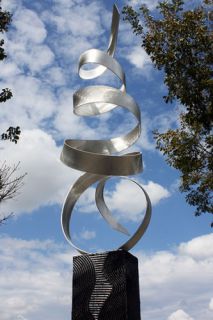 Large Modern Abstract Metal Art Decor Sculpture Silver Sea Breezeby