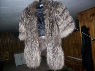 Silver Fox Fur Coat Real Fur by Landes Furs Exclusively Size L