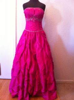 Strapless Lara Prom Dress style 2941 Hot Pink long princess style gown