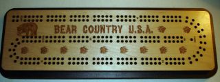 Custom Laser Designs Cribbage Board Bear Country USA w Pegs