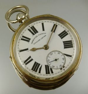 Large English Silver Key Wound Pocket Watch Chester 1900