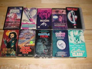 Lot of 10 Horror Slasher Larry Cohen Stuart Gordon VHS