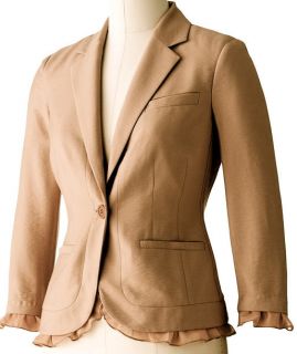 Beautiful Lauren Conrad Chiffon Trim Dress Boyfriend Blazer Jacket New