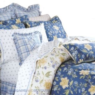 Laura Ashley Emilie Bedding Collection in Blue   Queen *MISSING PILLOW