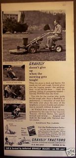 1962 Gravely Tractors for Lawn Care Vintage Ad