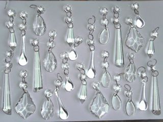 Laura Ashley Chandelier Droplet Crystals Shaped Glass