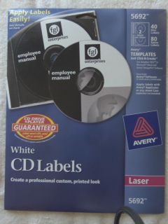 Avery Dennison 5692 CD DVD Labels for Laser Printers
