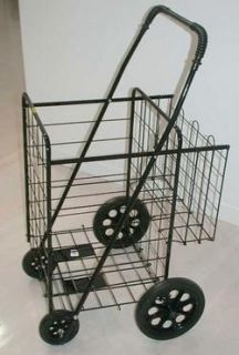 Folding Shopping Laundry Cart Double Basket Jumbo