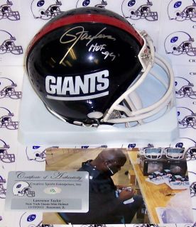 Lawrence Taylor Hand Signed NY Giants Mini Helmet HOF 99