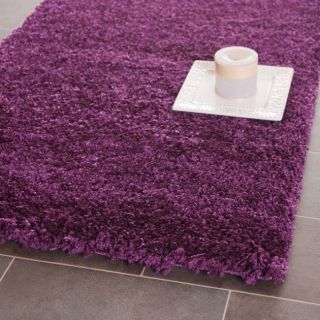 Cozy Polypropylene Shag Purple Area Carpet Rug 5 x 8