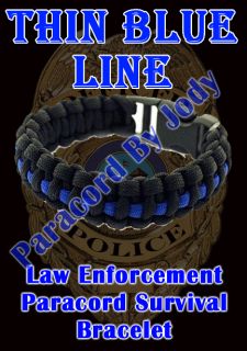 Line Police Officer Survival Paracord Bracelet Law Enforcement