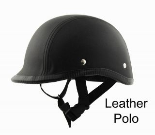 Polo Leather Black Novelty Motorcycle Helmet