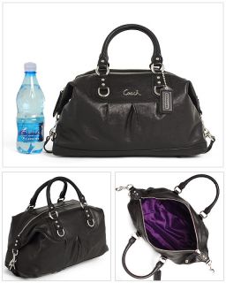 Coach Ashley Black Leather Large Satchel Bag Purse Handbag Tote