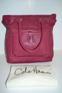  Haan Leather Ashlyn II Tote Bag Beaujolais Dark Pink Leather NEW 398