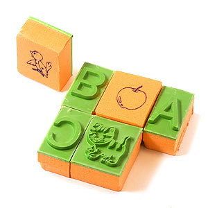 Learn English by Alphabet Picture Set Foam Rubber Stamp