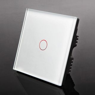 Modern Decorative LED Wall Touch Glass Light Switch 1 Gang