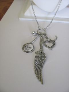 Cookie Lee Angel Wing Charm Necklace New