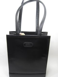 Leatherbay Womens London Leather Fashion Tote Bag Black One Size New