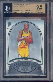 2007 08 Bowman Sterling Kevin Durant Rookie BGS 10 9 5 9 5 9 5