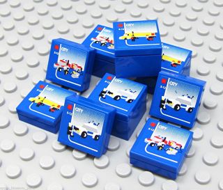 New Set 9 Blue Brick Miniature Toy Lego Boxes Sized 4 Lego City