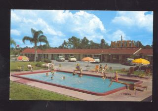1950s Cars Leesburg Florida Poinsettia Motel Swimming Pool
