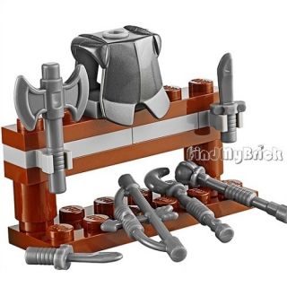 Lego Kingdoms Castle Armor Stand with Armor 6 Weapons New
