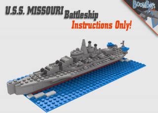 Custom Lego Battleship Instructions Only WWII Military Navy USS