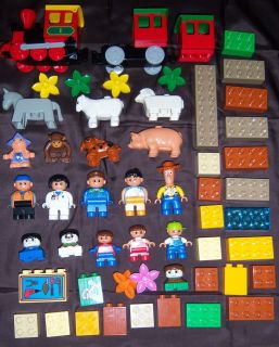 Lego Duplo Set of 53 People Figures Animals Parts Toys