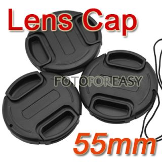 3x55mm Lens Caps Covers for Canon Nikon Sony Olympus 55