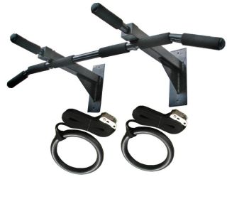 Wall Mounted Pull Up Bar Gymnastic Rings Package