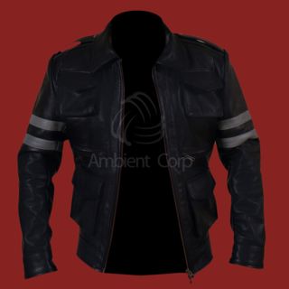 Resident Evil 6 Leon S Kennedy Black Biker Slim Fit Genuine Leather