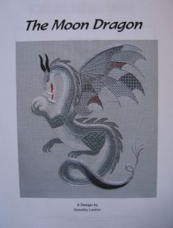 Moon Dragon Needlepoint Canvas Threads Stitch Guide by Dorothy Lesher