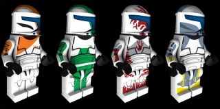 Lego Star Wars Clone Commando Delta Squad Custom Water Slide Decals x4