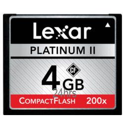Lexar 4GB Platinum II 200x Compact Flash Memory Card CF New