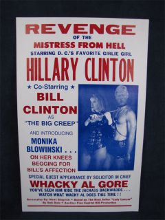 Bill Hillary Clinton Political Satire Poster Lewinsky