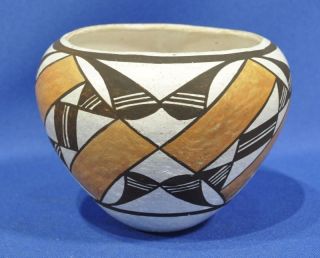 Authentic Acoma Indian Pottery by Lucy M Lewis Polychrome Bowl C 1975