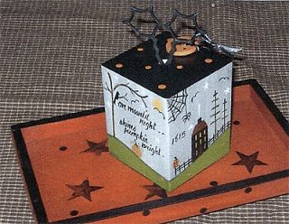 Liberty Hill Halloween Night hand painted scissor stand and sewing