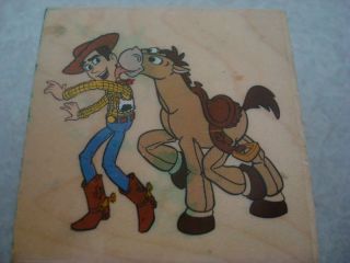 Rubber Stamp Disney Toy Story Woody Cowboy Bullseye Horse Lick Kisses