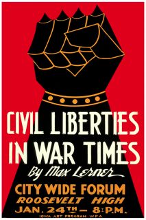 2607 Civil Liberties in War Times Max Lerner Quality Ad Poster