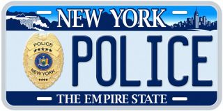New York Police Aluminum Novelty Auto License Plate