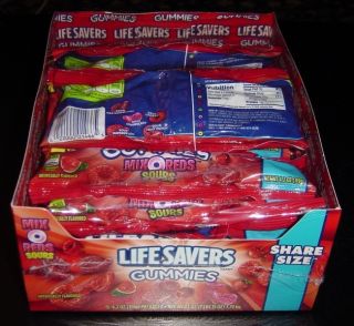 15 Pack Box Life Savers Gummies Mix O Reds Sours Candy Share Size 4
