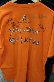 Discontinued Lizard Lick Orange XL Signed by Bobby Ron Amy Shirley