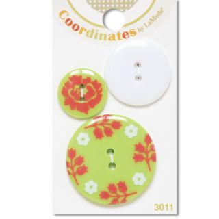 Lilys Print Buttons by Lamode Coordinates Pink Green 3011