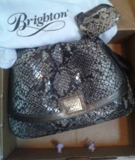 Brighton Dez Limestone Python Leather Soft Flap Shoulderbag Coin Purse