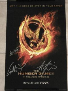 Hunger Games Signed Poster Liam Hemsworth Cato Rue PSA COA