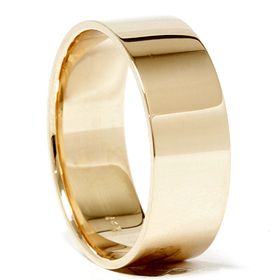 8MM Solid 14K Yellow Gold Karat Mens Wide Comfort Fit Wedding Ring