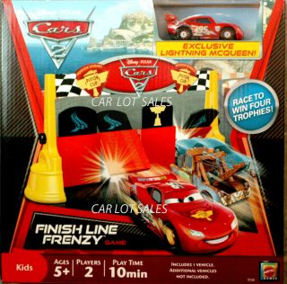 Cars 2 Finish Line Frenzy Game Silver Diecast Lightning McQueen