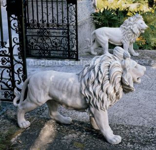 Regal Lions Estate Gate Home Garden Sculpture Statues