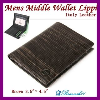 Wallet Bifold Wallet Credit Card Case Italy Leather Lippi Brown